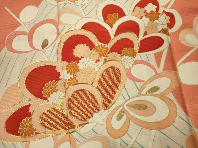 平和屋着物■豪華振袖 駒刺繍 枝花文 金彩 正絹 逸品 DABI3840ya
