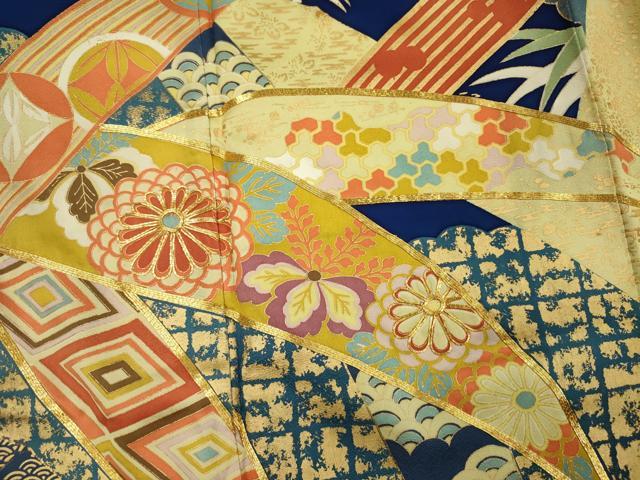 平和屋着物■豪華振袖 駒刺繍 笹竹花文 金彩 高島屋扱い 正絹 逸品 DABI3843ya