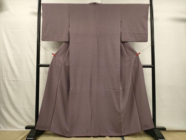 平和屋着物■江戸小紋 変わり格子 正絹 逸品 DABI3847ya
