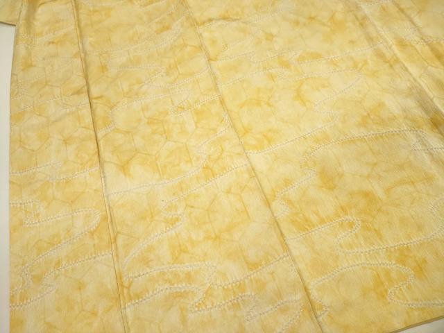 平和屋着物■上質な小紋 絞り 流水亀甲霞文 暈し染め 正絹 逸品 DABI3866ya