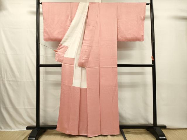 平和屋着物■上質な色無地 網目地紋 一斤染色 正絹 逸品 DABI3895ya