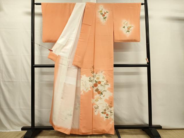 平和屋着物■訪問着 駒刺繍 草花文 暈し染め 金彩 正絹 逸品 DABI3903ya