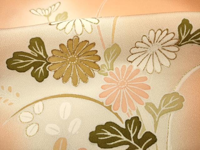 平和屋着物■訪問着 駒刺繍 草花文 暈し染め 金彩 正絹 逸品 DABI3903ya