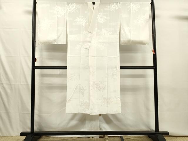 平和屋着物■長襦袢 無双仕立て エ霞花地紋 正絹 逸品 DABI3913ya