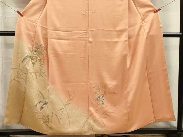 平和屋着物■訪問着 駒刺繍 草花松文 暈し染め 金彩 正絹 逸品 DABI3916ya