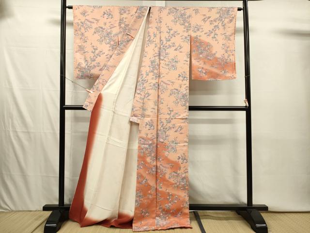 平和屋着物■訪問着 御所車花文 松竹梅 暈し染め 正絹 逸品 未使用 DABI3925ya