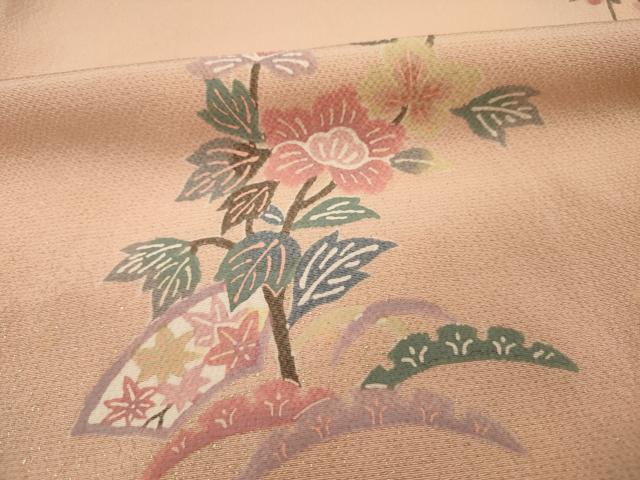 平和屋着物■上質な小紋 雪芝花文 金彩 正絹 逸品 DABI3937ya