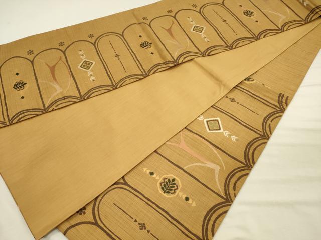 平和屋着物◎六通柄袋帯 動物抽象文 楽山 正絹 逸品 DABI3967ya