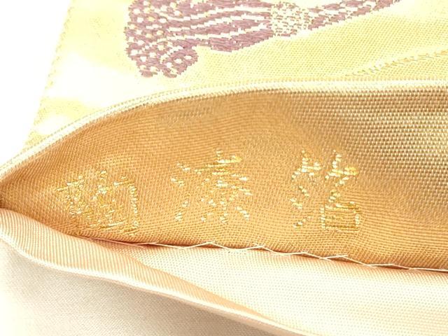 平和屋着物◎六通柄袋帯 唐織 花蝶文箱文 陶漆箔 金糸 正絹 逸品 DABI3987ya