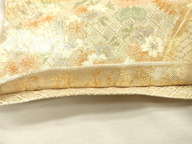 平和屋着物◎宝珠本佐賀錦 六通柄袋帯 花鳥文 枝梅 九百錦 正絹 逸品 DABI3990ya
