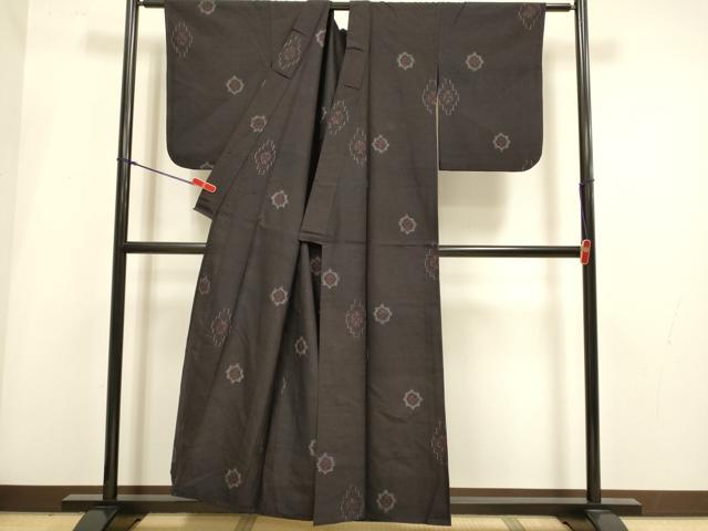 平和屋着物▽上質な紬 単衣 舞花文 正絹 逸品 DABI4001du