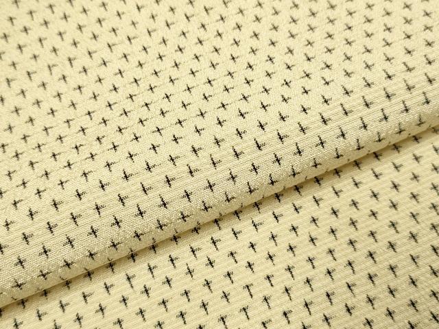 平和屋着物▽本塩沢 単衣 十字絣 正絹 逸品 DABI4003du