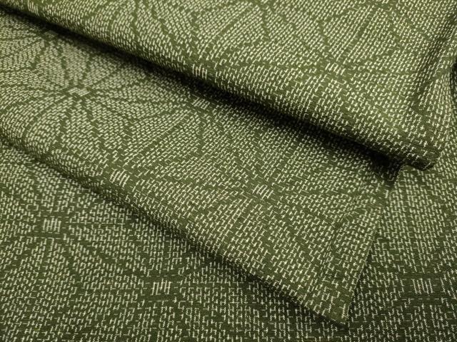 平和屋着物▽上質な紬 単衣 麻の葉文様 正絹 逸品 DABI4004du