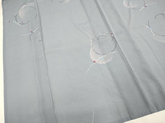 平和屋着物*夏物 小紋 絽縮緬 枝花文 洗える着物 DABI4015du