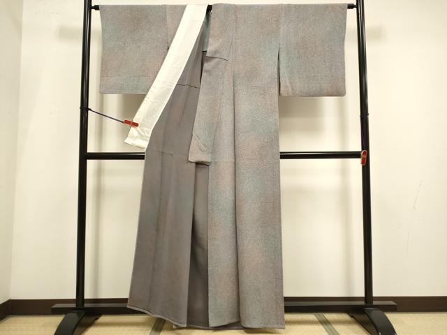 平和屋着物▽上質な小紋 単衣 霞文 暈し染め 正絹 逸品 DABI4016du