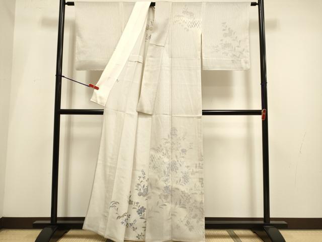 平和屋着物▽訪問着 無双 紗袷 紋紗×絽 草花文 正絹 逸品 DABI4020du