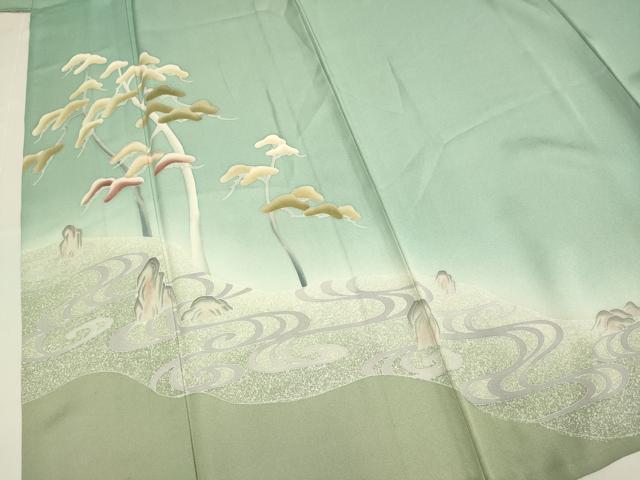 平和屋着物▽訪問着 単衣 松文 暈し染め 正絹 逸品 DABI4027du
