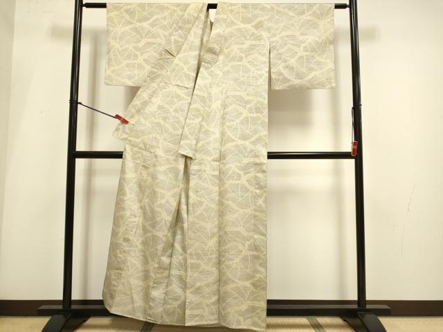 平和屋着物▽上質な紬 単衣 抽象文様 正絹 逸品 DABI4036du
