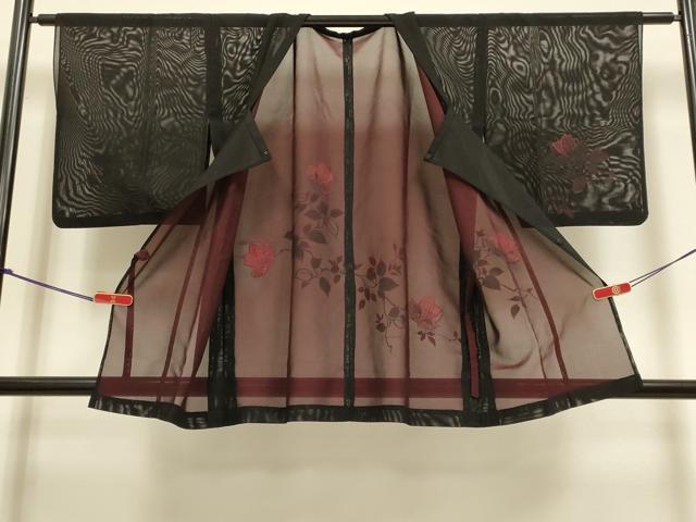 平和屋着物▽中国三大刺繍 スワトウ刺繍 汕頭刺繍 道行コート スリーシーズン 春夏秋 塵除け 枝花文 正絹 逸品 DABI4070du