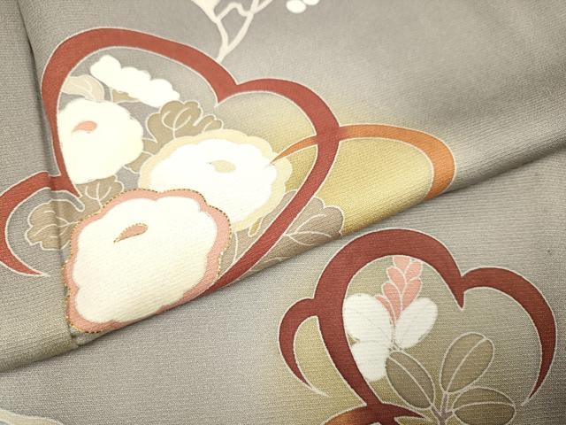 平和屋着物▽訪問着 単衣 友禅 草花文 暈し染め 正絹 逸品 未使用 DABI4081du