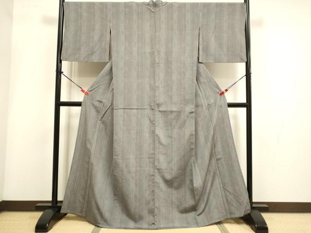 平和屋着物▽上質な紬 単衣 間道 正絹 逸品 DABI4102du