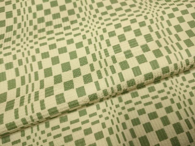 平和屋着物▽上質な小紋 単衣 変わり市松文様 正絹 逸品 DABI4113du