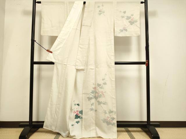 平和屋着物▽訪問着 無双 紗袷 紗×縦絽 枝花文 正絹 逸品 DABI4123du