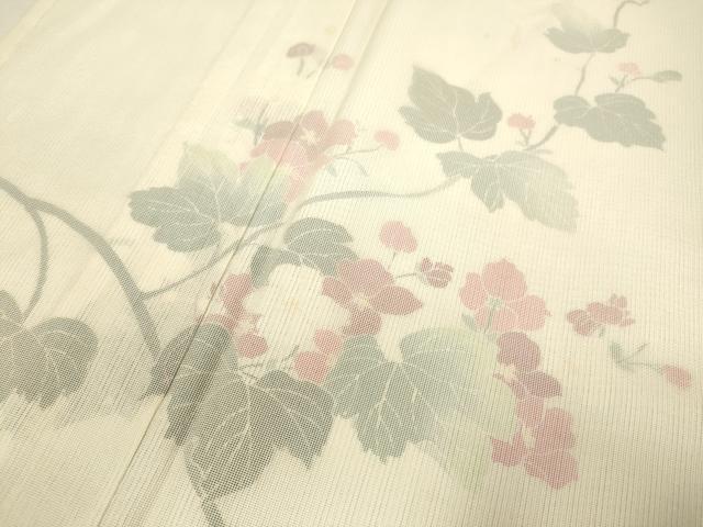 平和屋着物▽訪問着 無双 紗袷 紗×縦絽 枝花文 正絹 逸品 DABI4123du