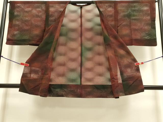 平和屋着物▽道行コート スリーシーズン 春夏秋 塵除け 変わり縞 正絹 逸品 DABI4128du