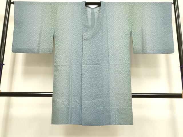 平和屋着物▽道行コート スリーシーズン 春夏秋 塵除け 草花文 暈し染め 反端付き 正絹 逸品 DABI4132du