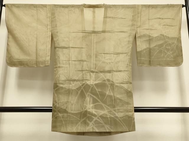 平和屋着物▽道行コート スリーシーズン 春夏秋 塵除け 紗袷 紗×紗 重ね山 薄 正絹 逸品 DABI4135du