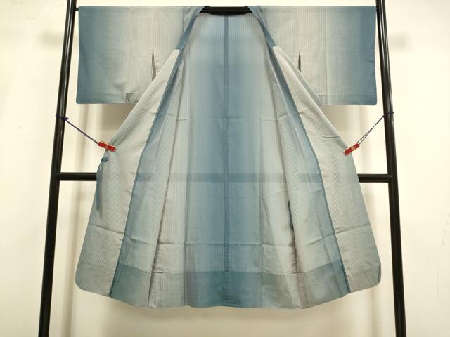 平和屋着物▽道行コート スリーシーズン 春夏秋 塵除け 縞 ロング丈 正絹 逸品 DABI4140du
