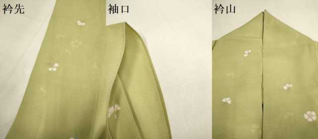 平和屋着物*夏物 小紋 舞花文 銀彩 正絹 逸品 DABI4160du