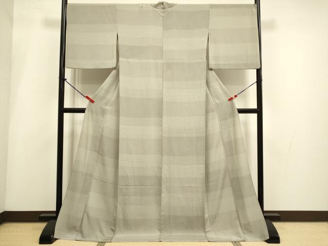 平和屋着物▽江戸小紋 単衣 横段文 ロング丈 正絹 逸品 DABI4163du
