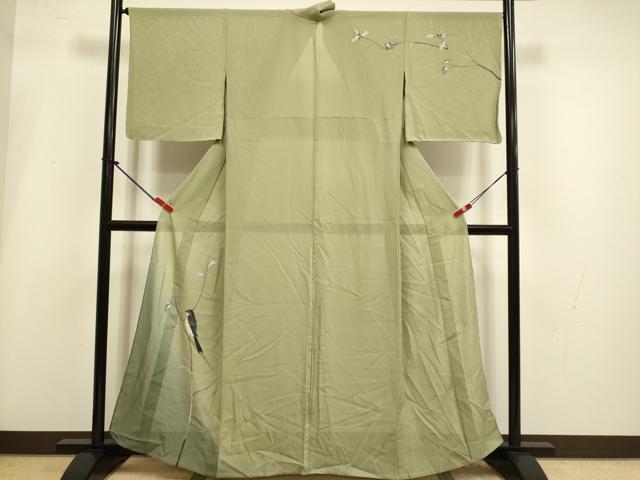 平和屋着物*夏物 訪問着 休み鳥 暈し染め 金彩 正絹 逸品 未使用 DABI4165du