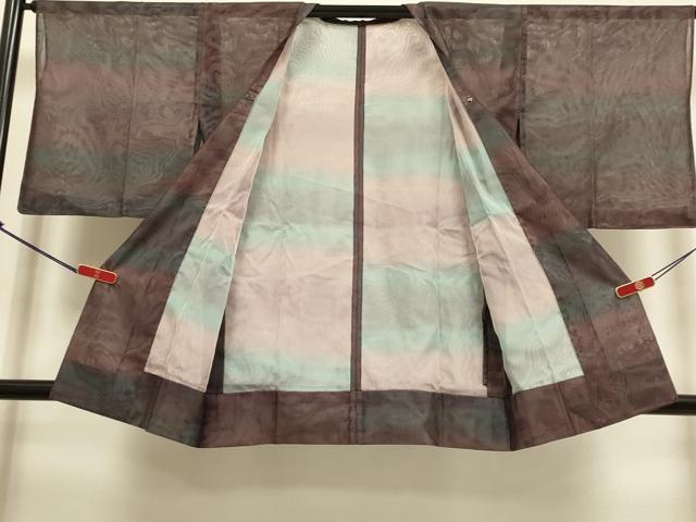 平和屋着物▽道行コート スリーシーズン 春夏秋 塵除け 二重紗 霞文 正絹 逸品 DABI4172du