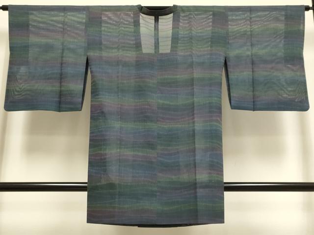 平和屋着物▽道行コート スリーシーズン 春夏秋 塵除け 変わり縞 正絹 逸品 DABI4174du