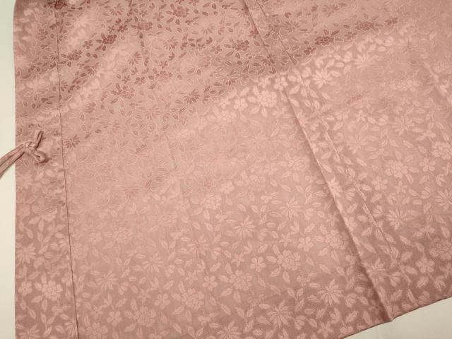 平和屋着物▽道中着 スリーシーズン 春夏秋 塵除け 草花紋紗 浅蘇芳色 正絹 逸品 DABI4180du