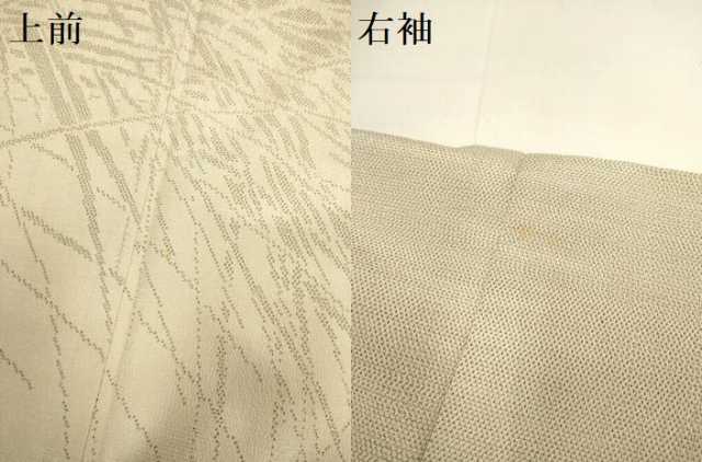 平和屋着物▽本塩沢 訪問着 単衣 草葉文 正絹 逸品 DABI4186du