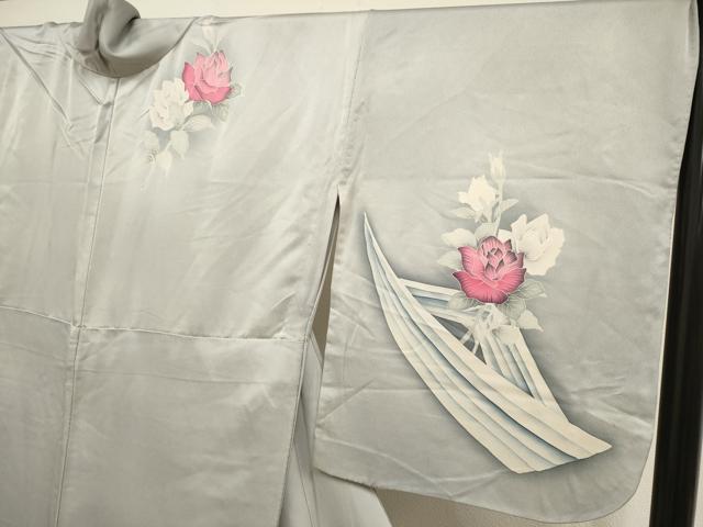 平和屋着物▽訪問着 単衣 薔薇 正絹 逸品 DABI4193du