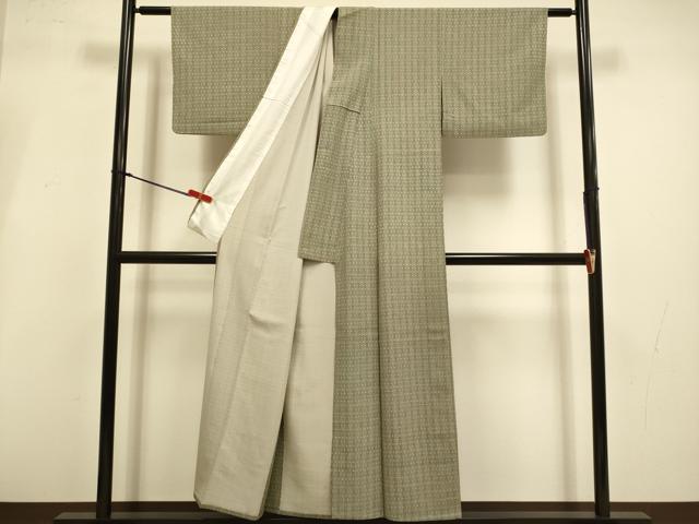 平和屋着物▽小紋 単衣 鹿の子間道 洗える着物 DABI4211du