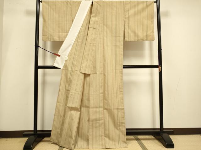 平和屋着物▽小紋 単衣 縞 洗える着物 DABI4215du
