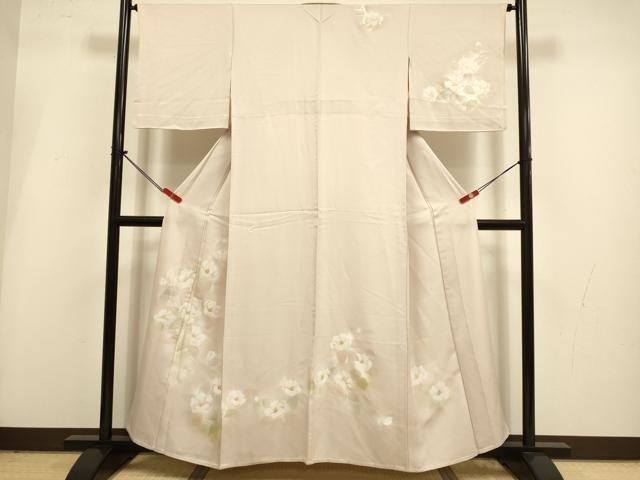 平和屋着物▽訪問着 単衣 椿 金銀彩 正絹 逸品 DABI4221du