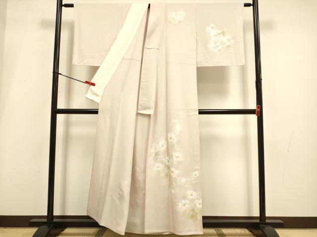 平和屋着物▽訪問着 単衣 椿 金銀彩 正絹 逸品 DABI4221du