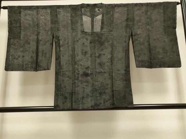 平和屋着物▽道行コート スリーシーズン 春夏秋 塵除け 風景花文 正絹 逸品 DABI4253du