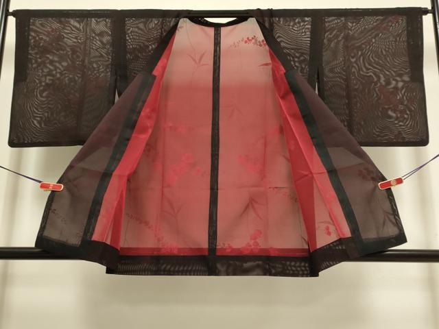 平和屋着物▽道行コート スリーシーズン 春夏秋 塵除け 枝花文 正絹 逸品 DABI4254du