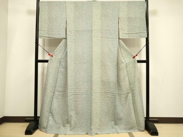 平和屋着物▽上質な小紋 単衣 霞文 正絹 逸品 未使用 DABI4258du
