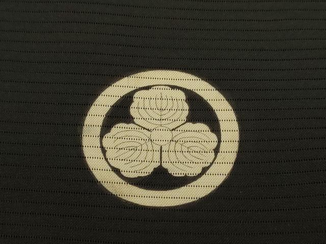 平和屋着物▽男性 黒紋付 長羽織 スリーシーズン 春夏秋 塵除け 絽 正絹 逸品 DABI4267du