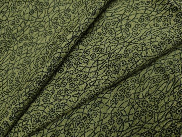 平和屋着物▽江戸小紋 単衣 草花文 お召縮緬 正絹 逸品 DABI4281du