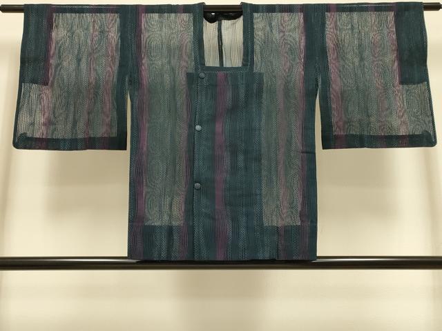 平和屋着物▽道行コート スリーシーズン 春夏秋 塵除け 変わり縞 正絹 逸品 DABI4296du